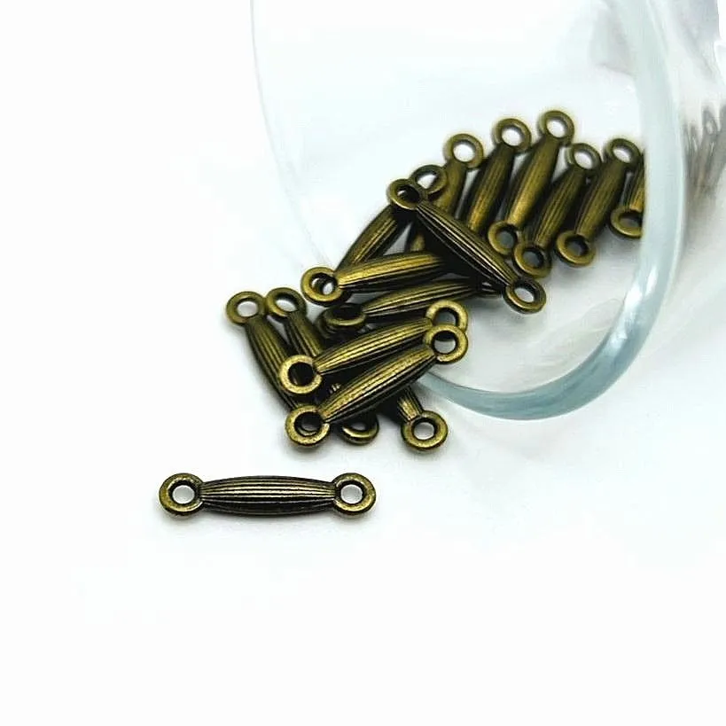 4, 20 or 50 Pieces: Bronze Toned 18x3.5mm Decorative Bar Connectors