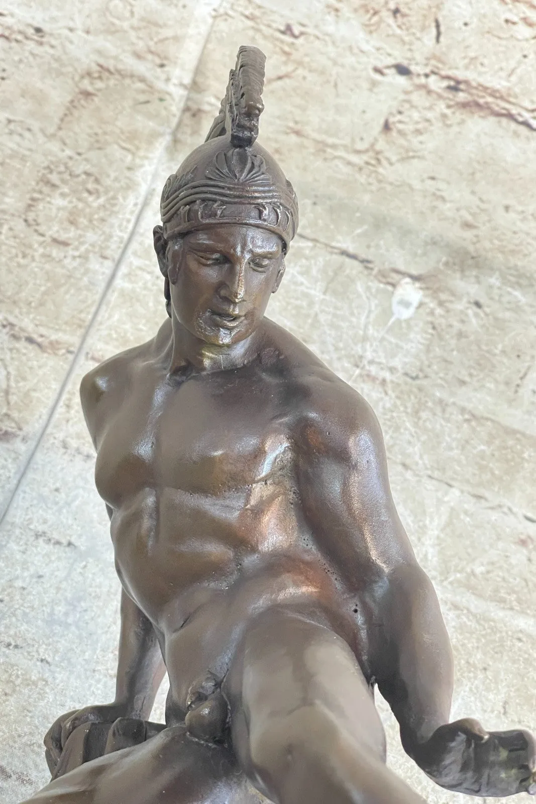 ACHILLES - ANCIENT GREEK WARRIOR SCULTURE FIGURINE IN HOT CAST BRONZE FIGURINE