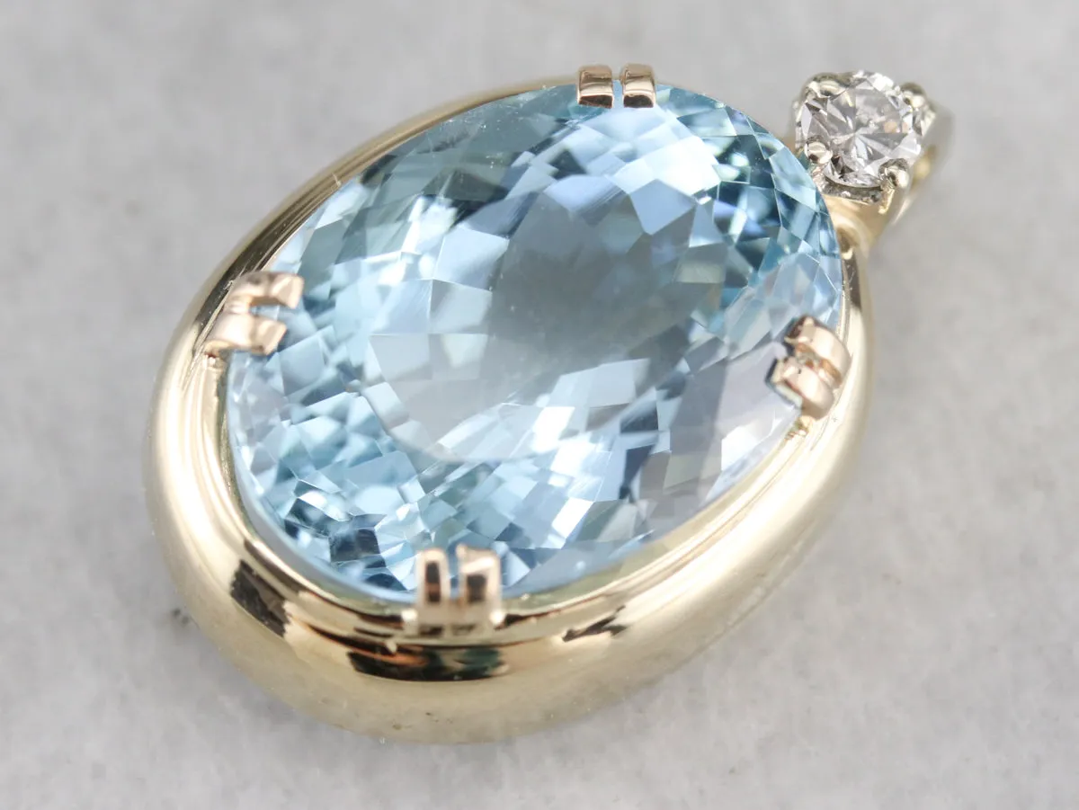 Aquamarine and Diamond Pendant