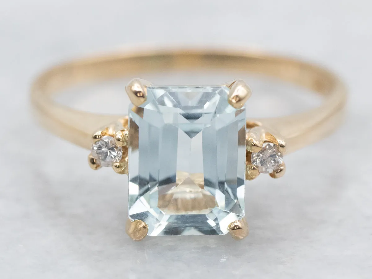 Aquamarine and Diamond Ring