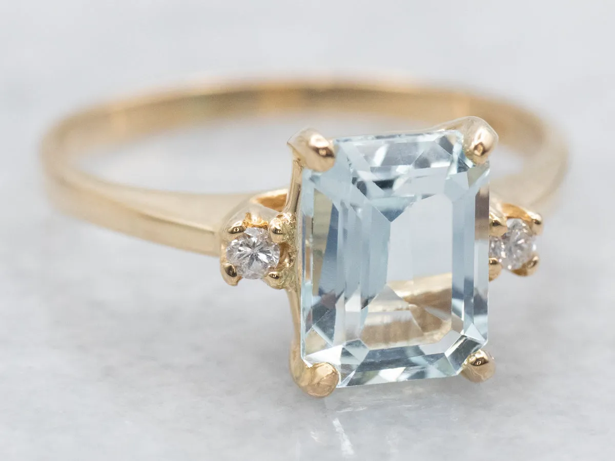 Aquamarine and Diamond Ring