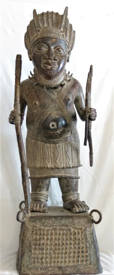 Benin Bronze Dignitary Warrior