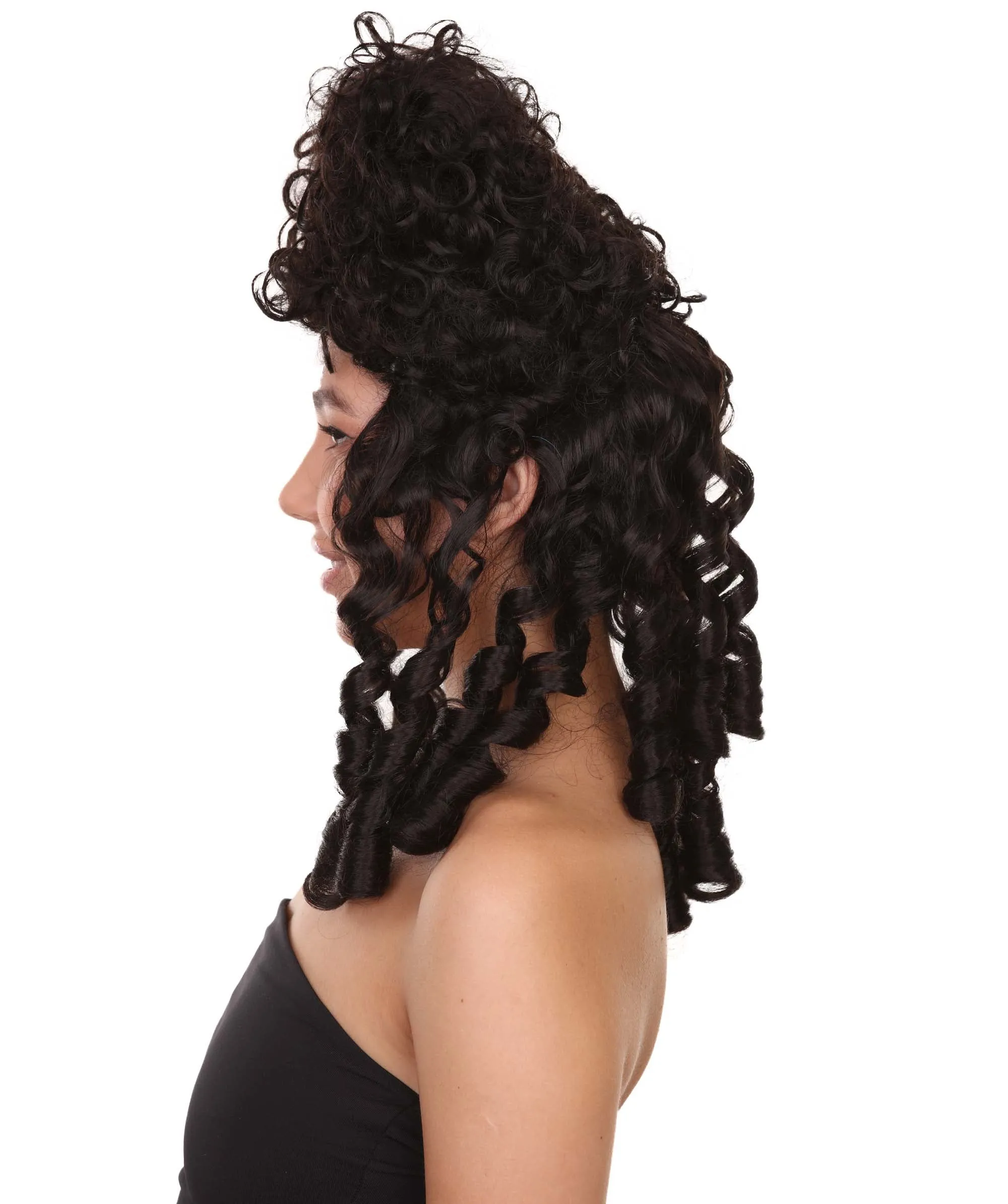 Womens Renaissance Curly Wig | Dark Brown Historical Wigs