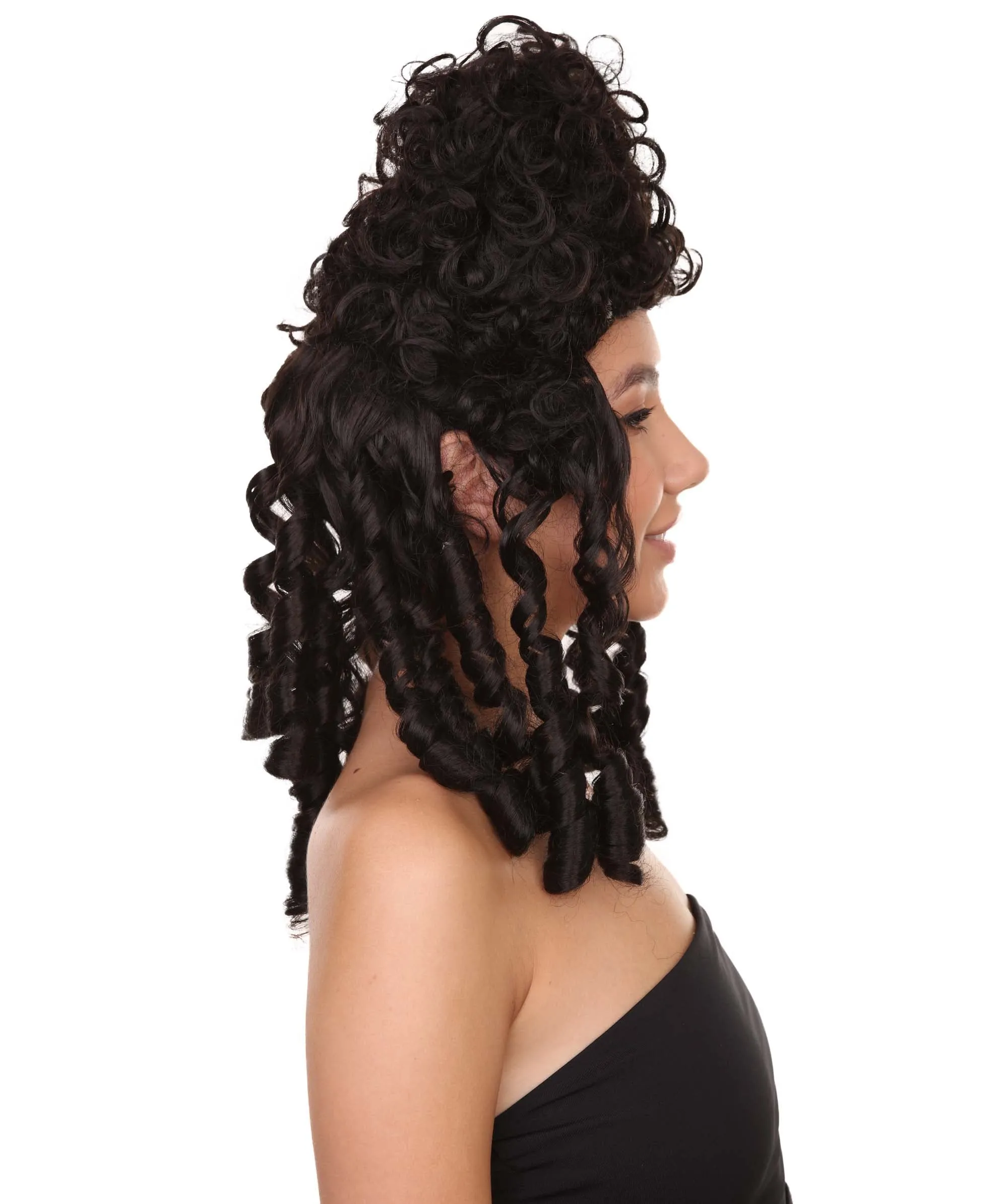 Womens Renaissance Curly Wig | Dark Brown Historical Wigs