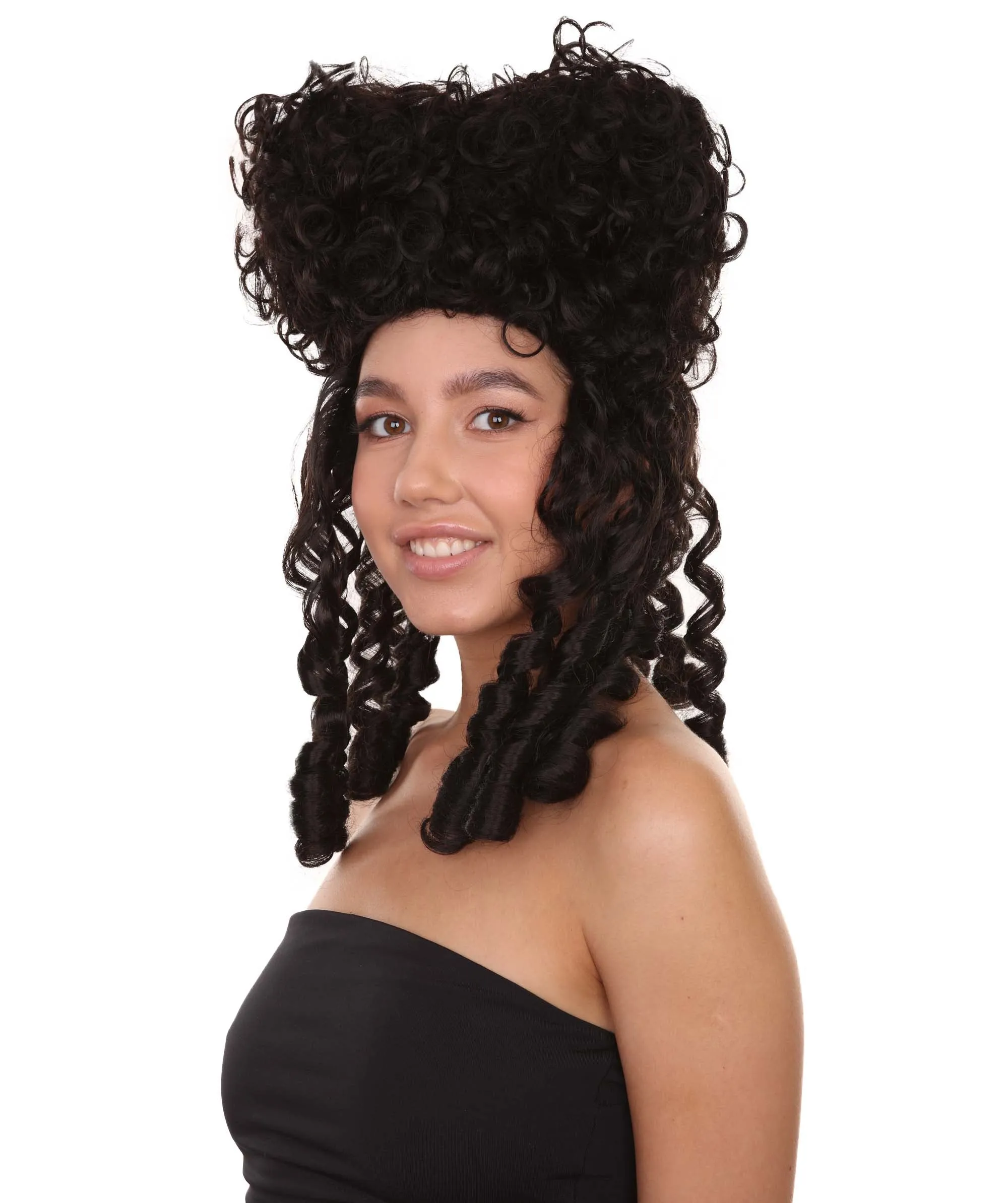 Womens Renaissance Curly Wig | Dark Brown Historical Wigs