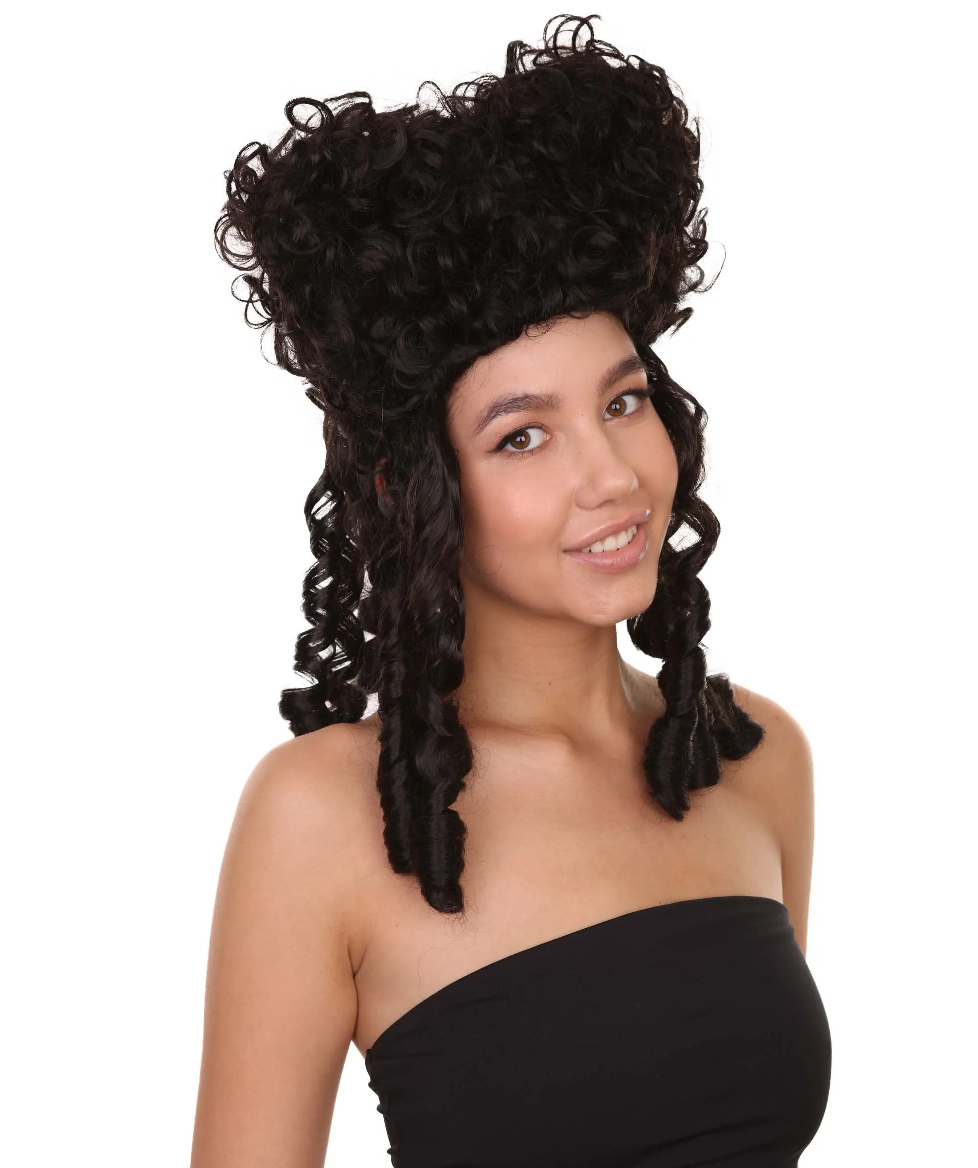 Womens Renaissance Curly Wig | Dark Brown Historical Wigs